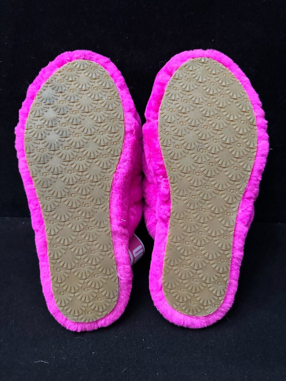 UGG Fluff Yeah Slide Pink Sheepskin Fluffy Platform Slippers Women Sz 6 - Picture 4 of 5